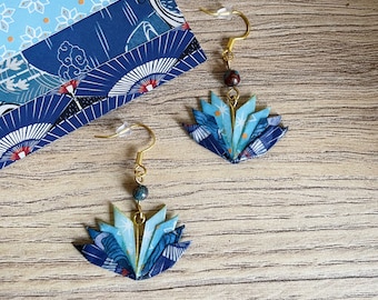 Origami jewelry Origami flower earrings