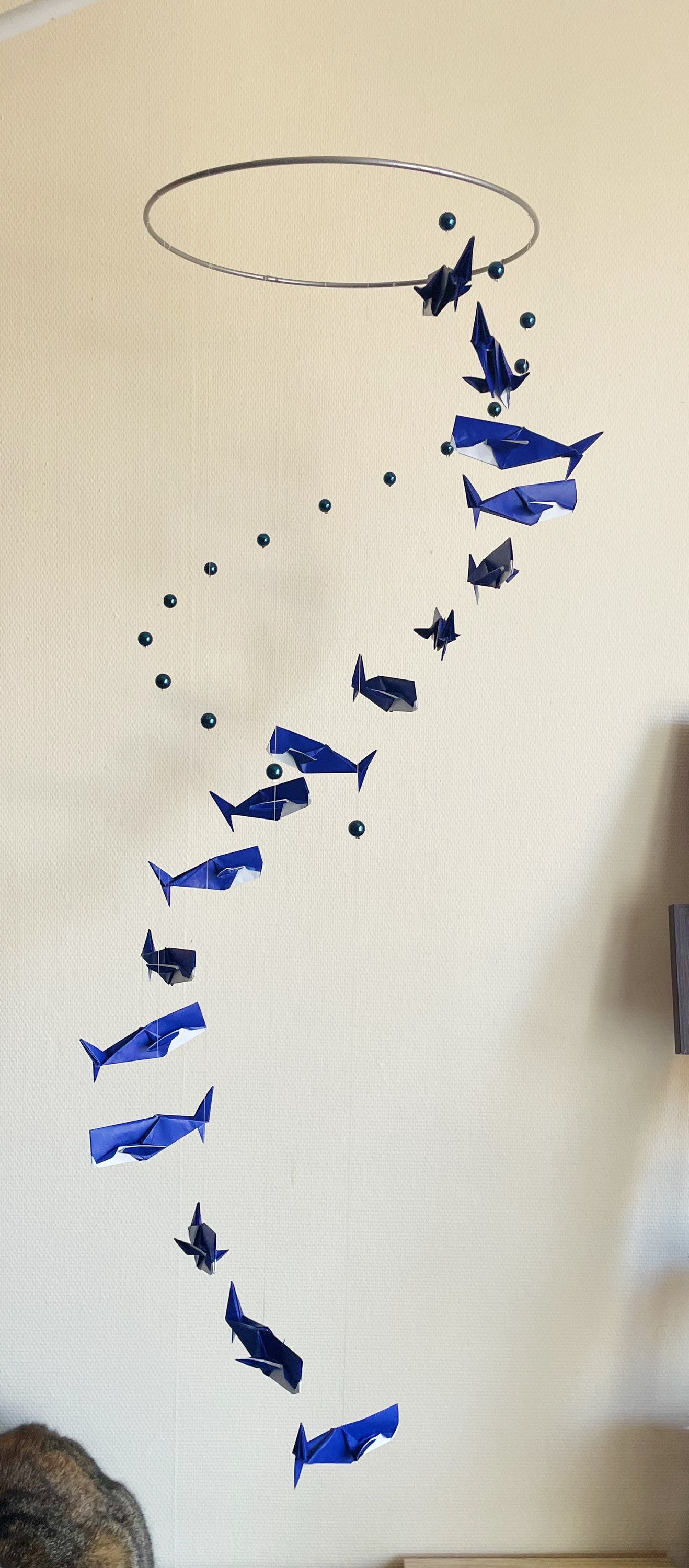 Mobile Origami Baleines