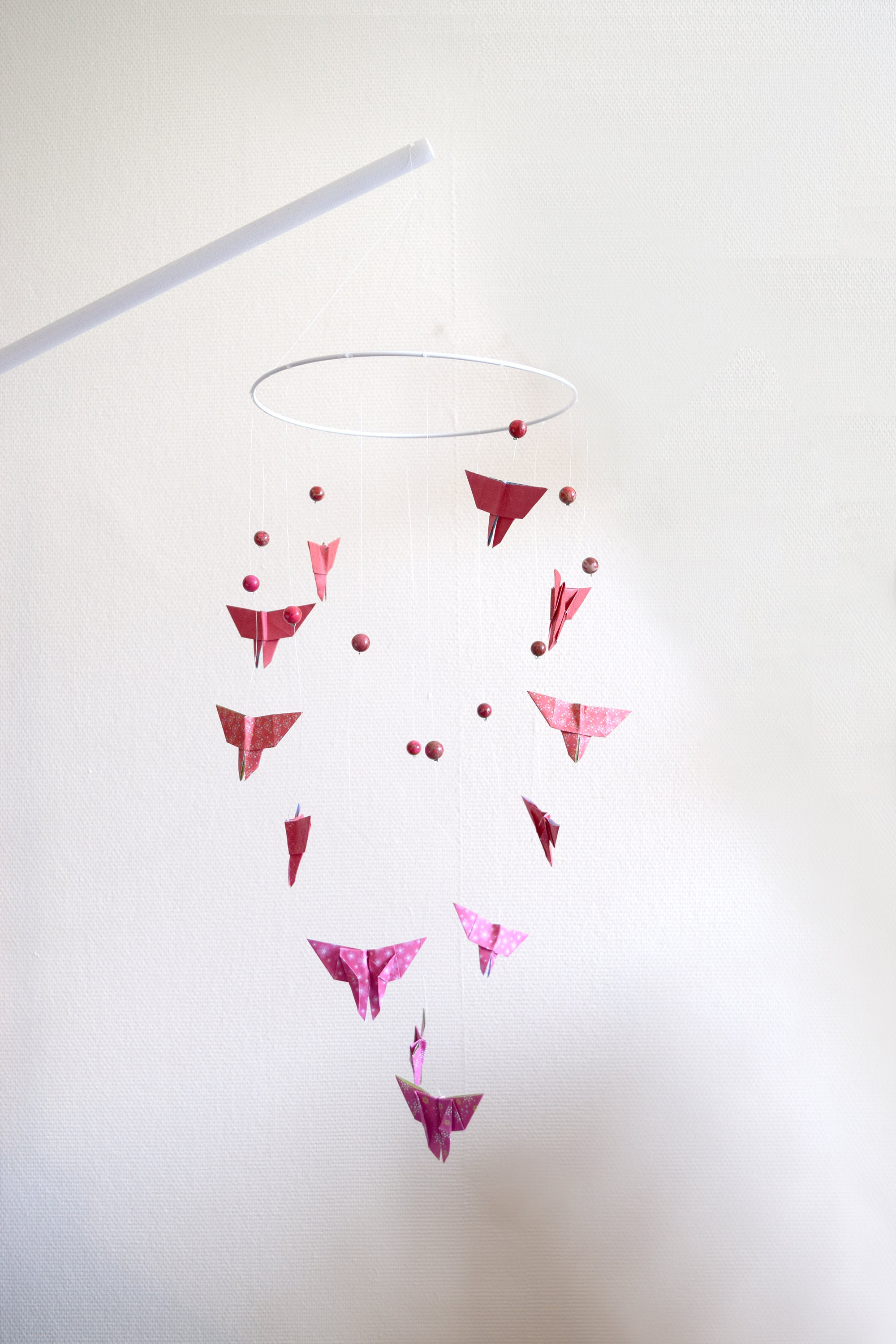 Mobile Origami Papillon de Nuit Rouge