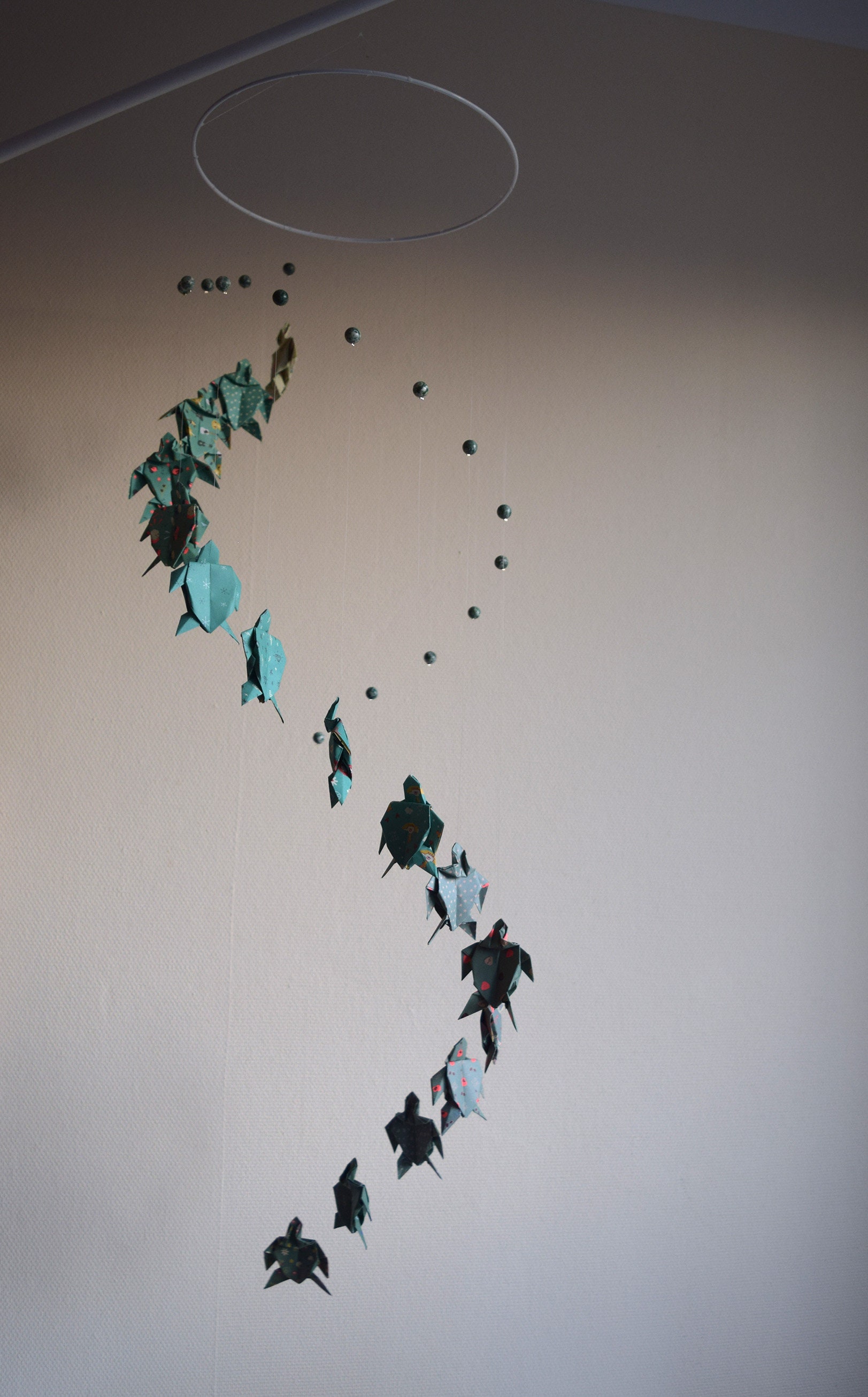 Mobile Origami Tortue Verte Rock