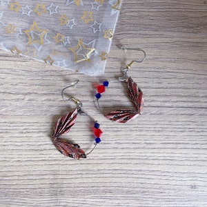 Origami jewelry Origami and swarovski spring hoop earrings