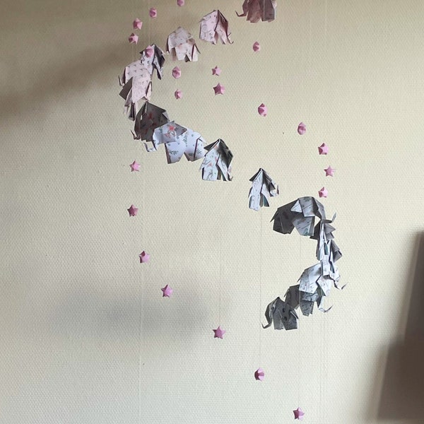 Mobile origami Elephant décoration d'intérieur