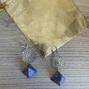 Origami jewelry Triangle origami earrings image 4