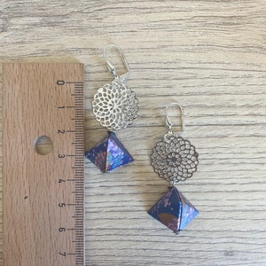 Origami jewelry Triangle origami earrings image 5