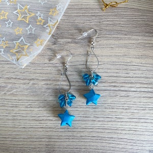 Origami jewelry Origami spring earrings Star / Japanese paper star