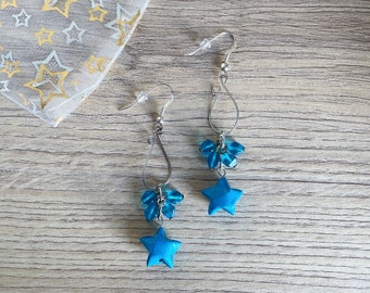 Origami jewelry Origami spring earrings Star / Japanese paper star