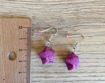 Bijoux origami Boucles d'oreilles origami papier japonais étoile