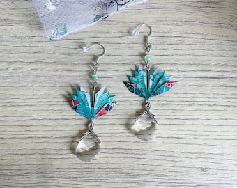 Origami jewelry Origami flower earrings