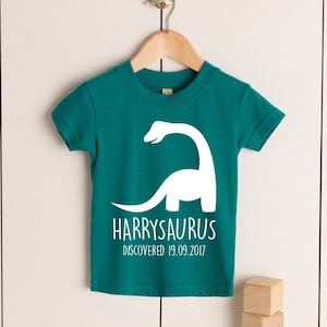 Diplodocus Babies/Toddlers/Kids Personalised Dinosaur T-Shirt - Any Name and Date Children&#39;s Birthday Dino