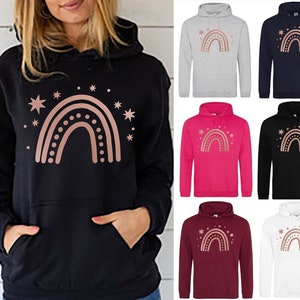 Rose Gold Rainbow Hoodie: Adult Hooded Top