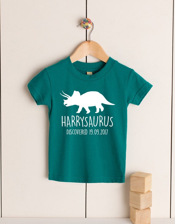 Triceratops Personalised Kids Dinosaur T-SHIRT ANY NAME Gift Christmas