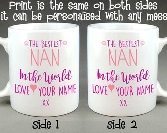 The Bestest Nan in the World Personalised Mug Mother's Day Gift