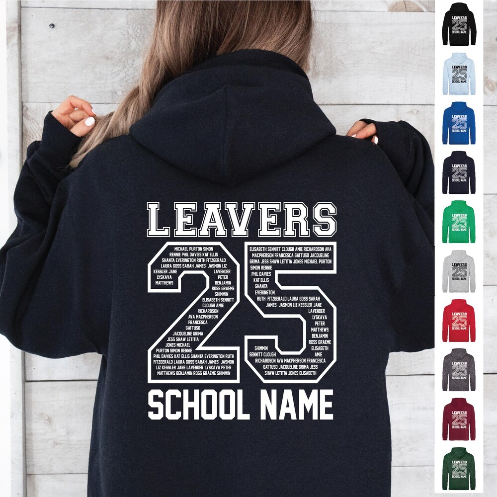 Personalised Leavers Hoodies 2025 | Class Of 25 | School College University Leavers | Matching Hoodies | Kids Or Adult Sizes New Hoodie