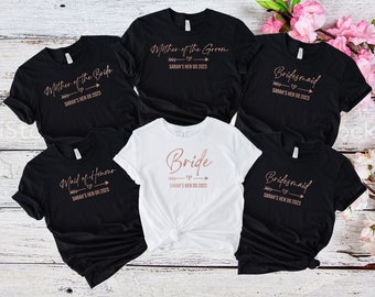 ROSE GOLD Personalised Hen Party T-Shirts | Hen Do Tshirt | Matching Bachelorette Tees