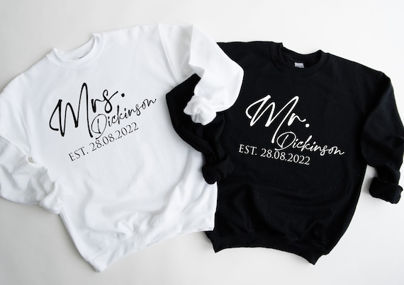 Sweat Mr Mrs personnalisé pull pour couple assorti pour