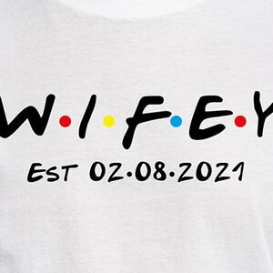 Personalised Hubby / Wifey T-Shirts with Wedding Date | Matching Couple Shirts | Anniversary Gift for Husband & Wife image 5