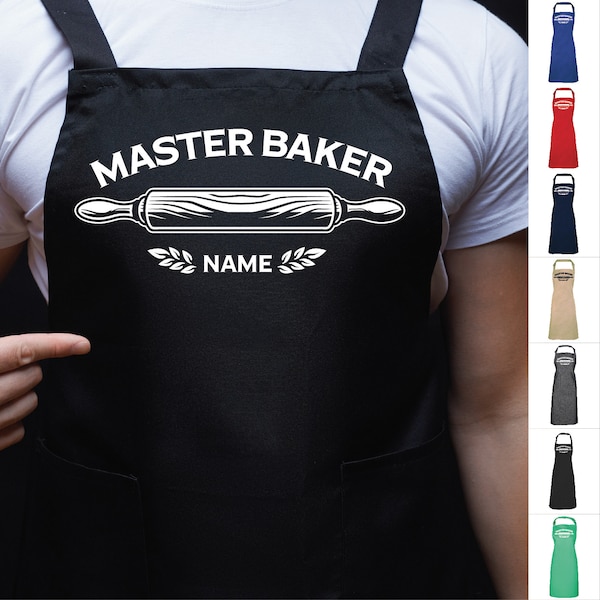 Personalised PR150 Master Baker B apron - Funny Customised Apron with Any Name | Barbecue Apron | Father's Day | Rude Birthday Gift