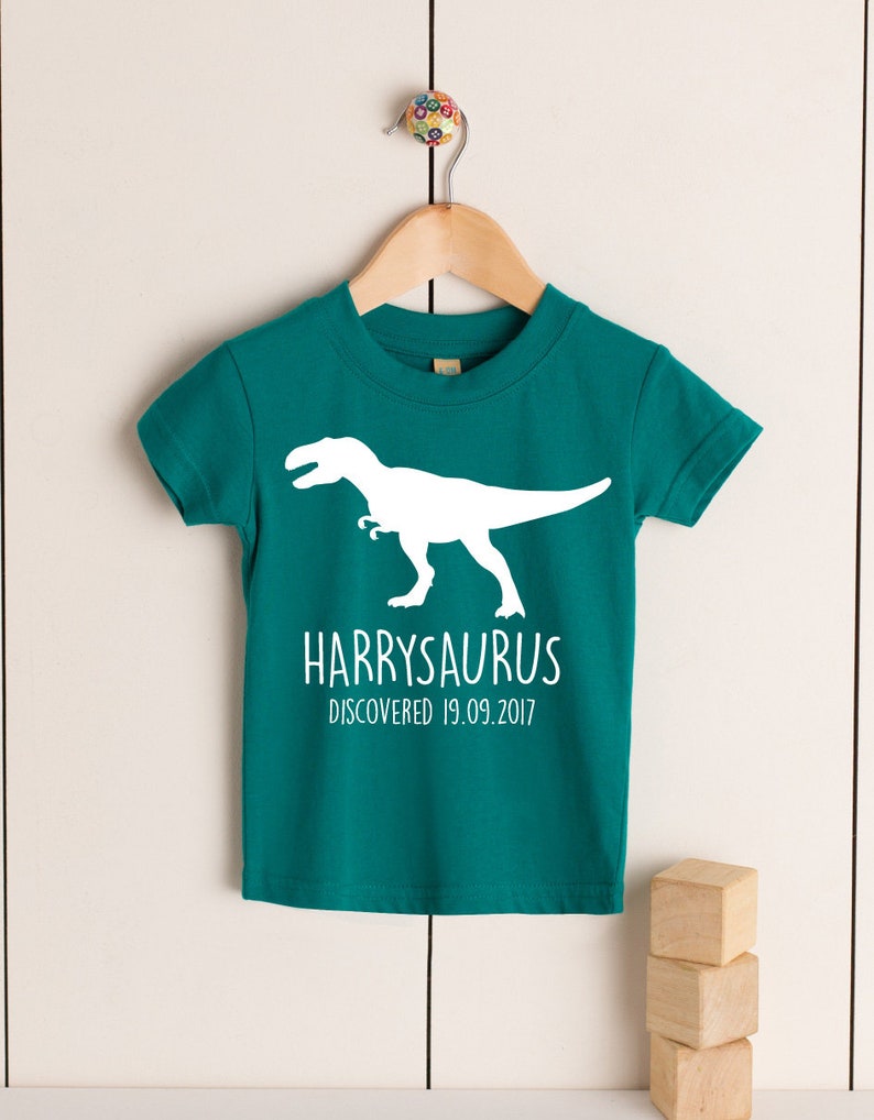 Trex Babies/toddlers/kids Personalised Dinosaur Tshirt Any Etsy UK