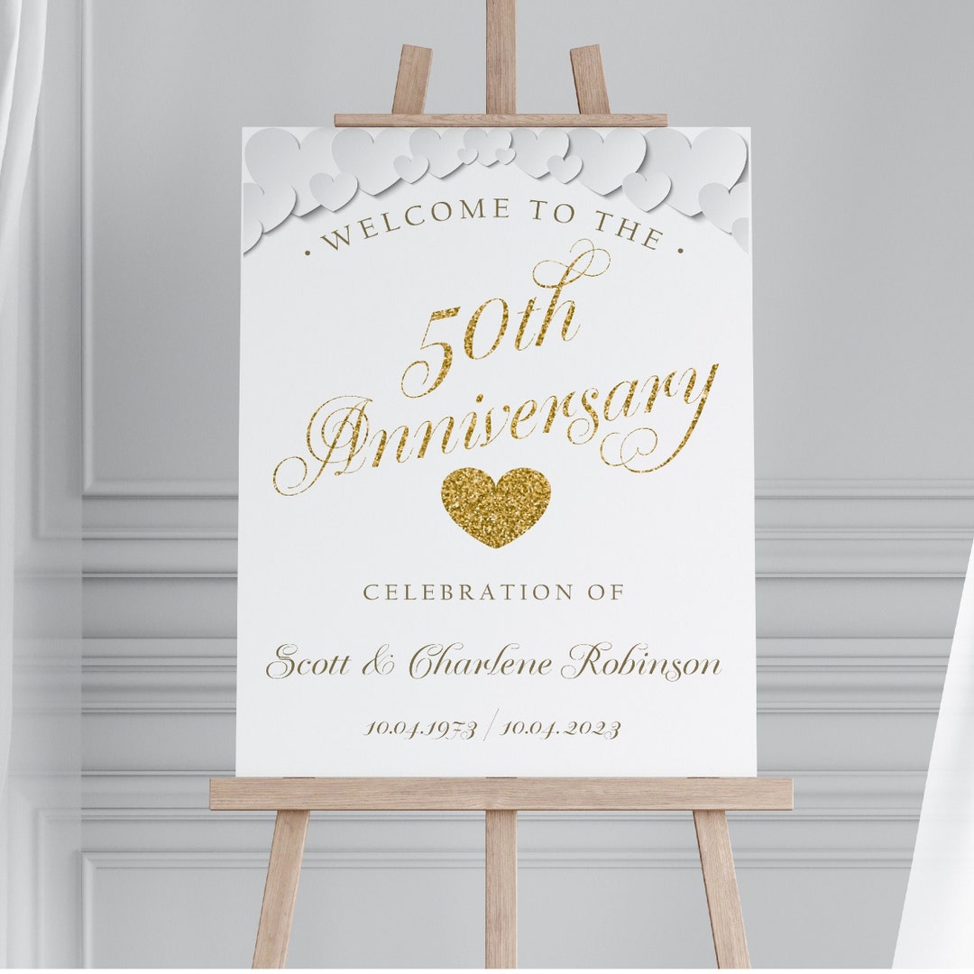 Personalised 50th Wedding Anniversary Sign TLPCGW0001 Etsy UK
