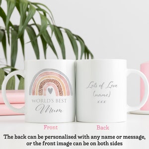 Cute Watercolour Rainbow World's Best Mum Mug | Personalised Mother's Day Gift Mug | Cup | Mummy | Mom
