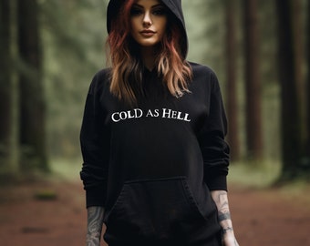 Cold As Hell Black Hoodie: Gothic Horror Goth Jumper