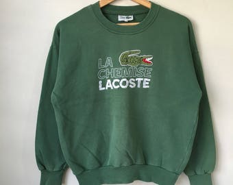 Vintage Chemise Lacoste Big Logo Sweatshirt Green colour Size 3