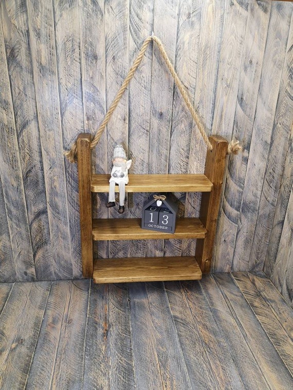 BESPOKE hanging ladder shelf 12 colours from reclaimed wood Etsy