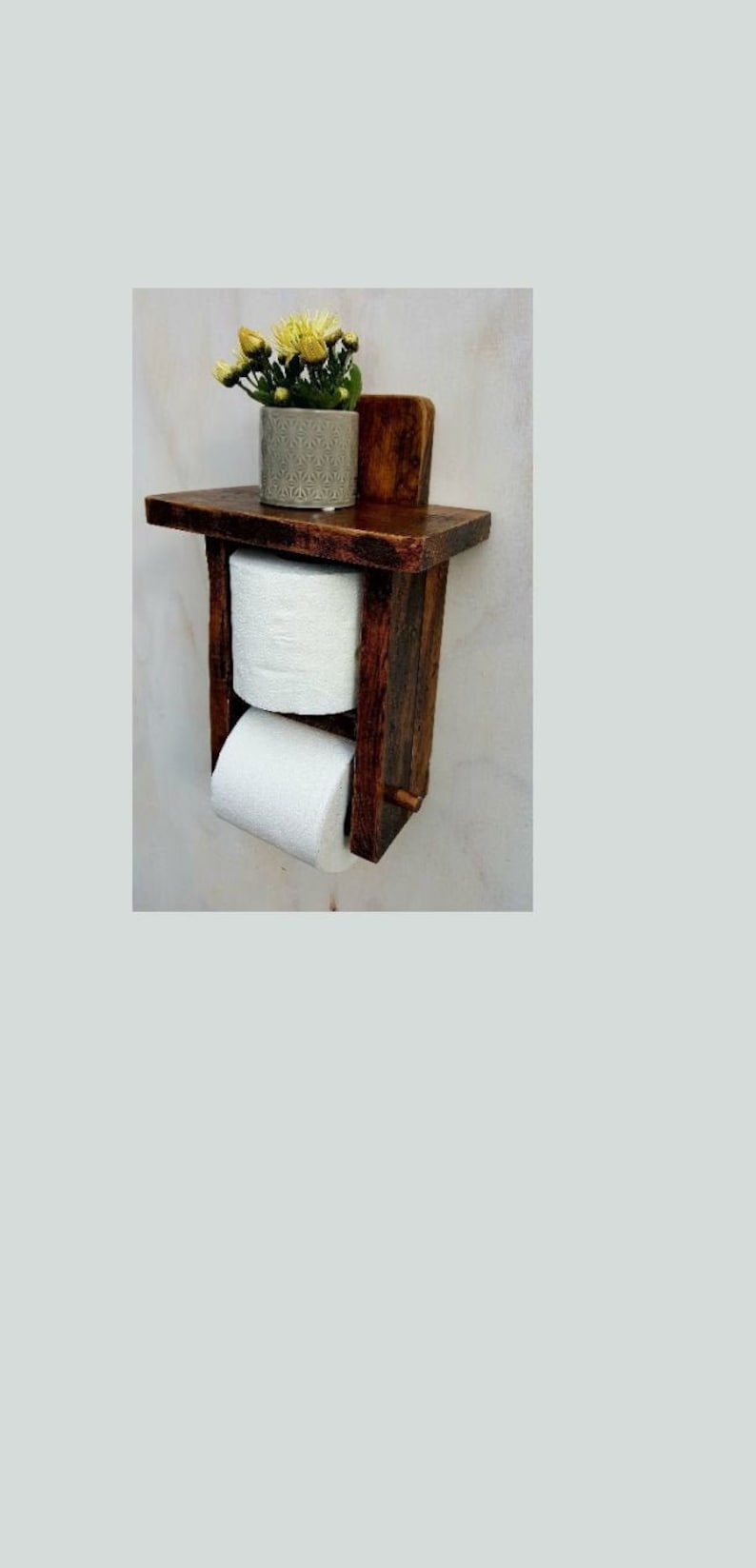 Bespoke rustic shelf toilet roll holder and stand handmade Etsy
