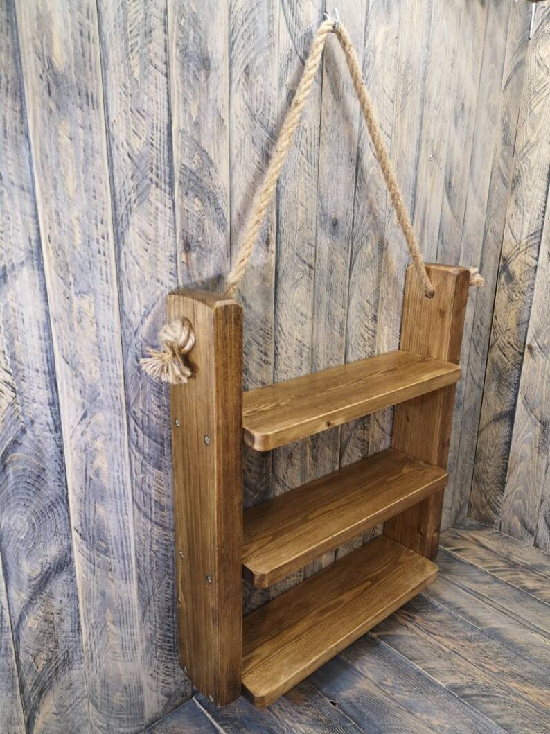 BESPOKE hanging ladder shelf 12 colours from reclaimed wood Etsy