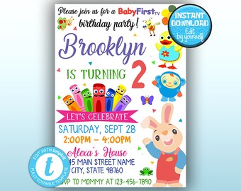 Baby First Tv Invite Etsy