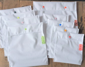 Lot de sacs congélation en tissu PUL imperméable pour contact alimentaire sac à vrac sachet à collation zéro déchet