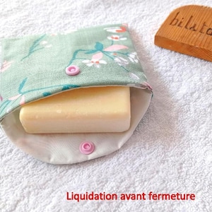 Etui à savon ou shampoing solide en coton enduit imperméable zéro déchet