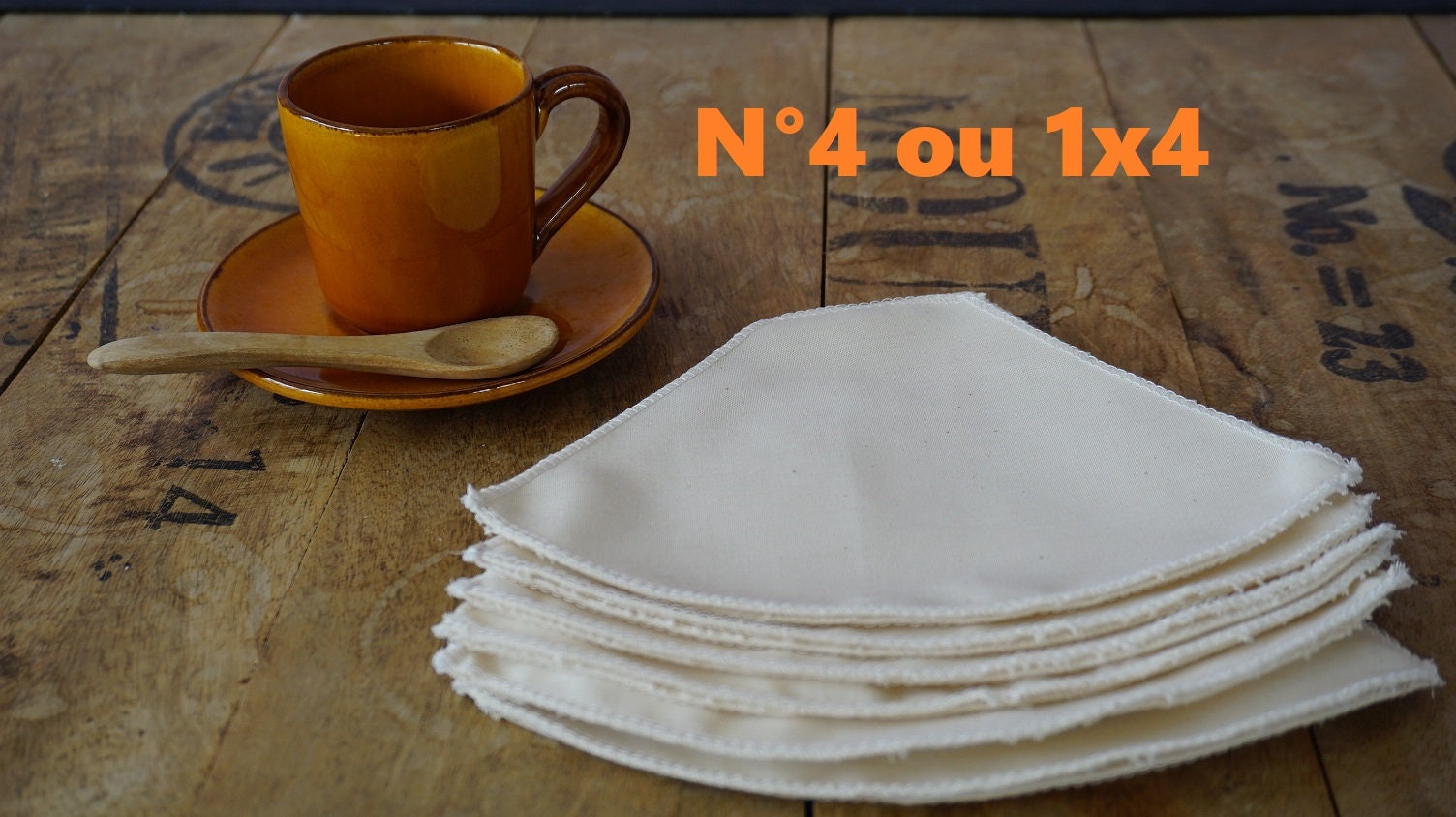 Filtre à Café Bio, Lavable et Réutilisable, Coton Biologique, Zéro Déchet, Filtre en Tissu, Composta