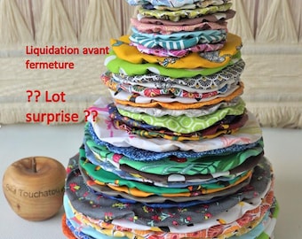 Lots de charlottes en coton enduit à motifs dépareillés surprise pour plats ronds bol ramequin plats à gratin