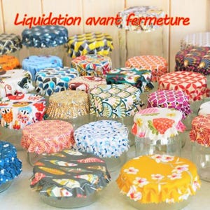 lots de petites charlottes pots à yaourts crèmes verrines conserves coton enduit zéro déchet