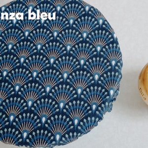 Charlotte à plat rond bol saladier plat à tarte pot de yaourt en coton enduit à motifs tendance zéro déchet charlotte alimentaire Ginza bleu
