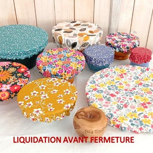 charlotte coated cotton dish cover for round dish bowl salad bowl pie dish small pot flower and nature patterns zero waste dish cover