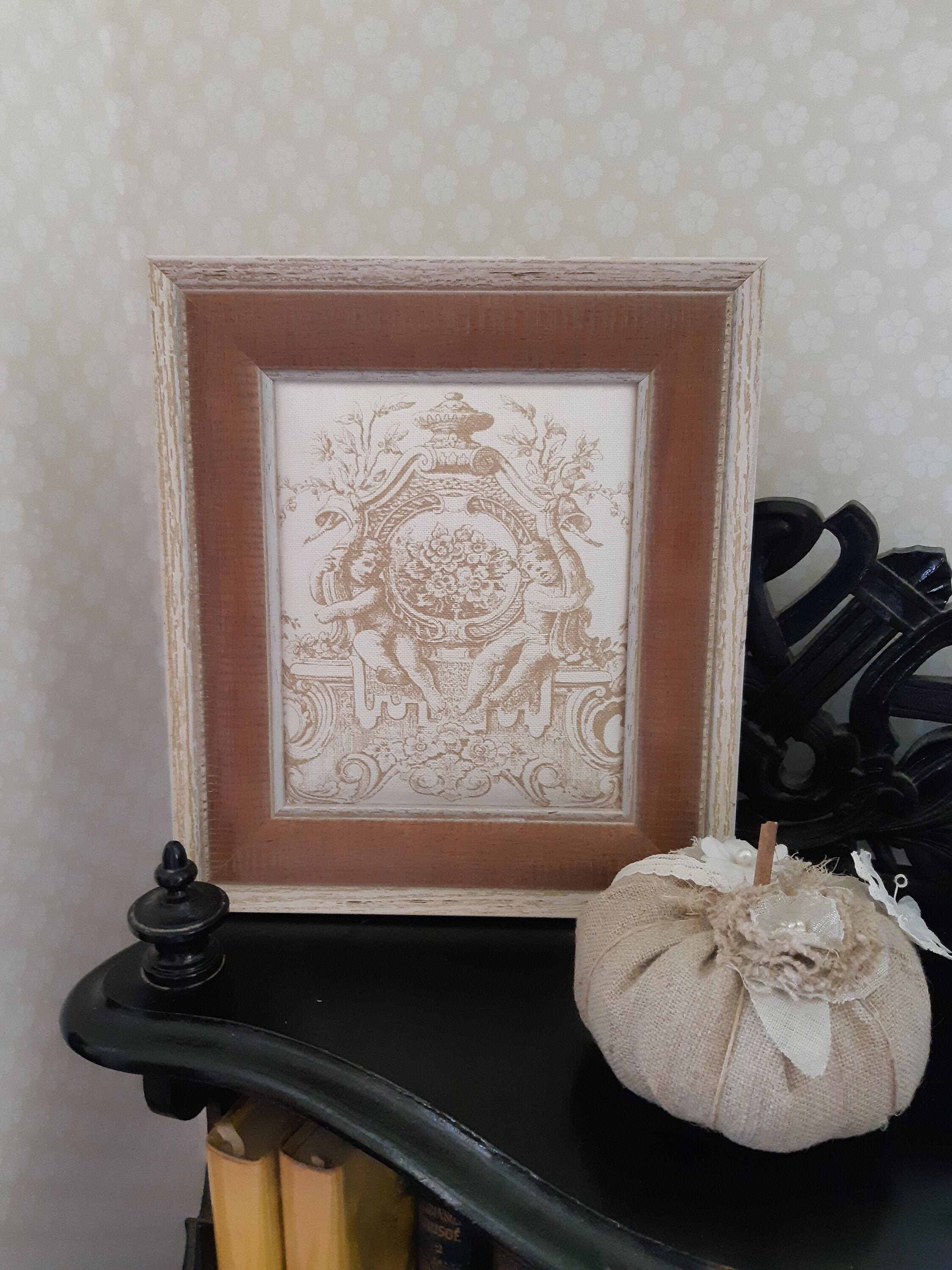 Cadre Toile de Jouy, Anges