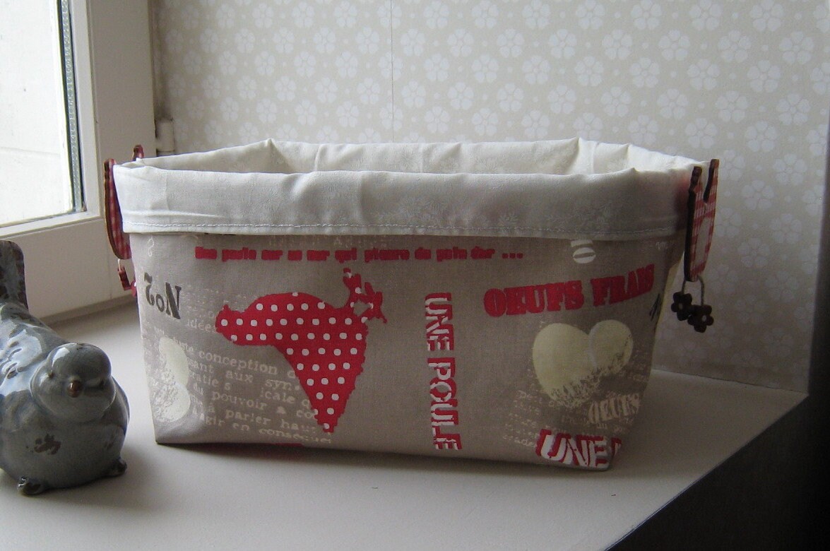 Panière Tissu Poules