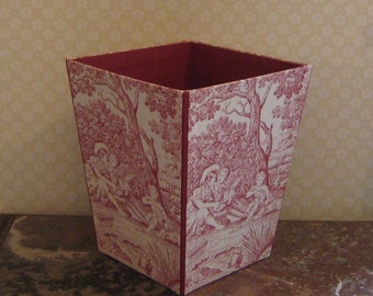 Cestino toile de jouy rosso