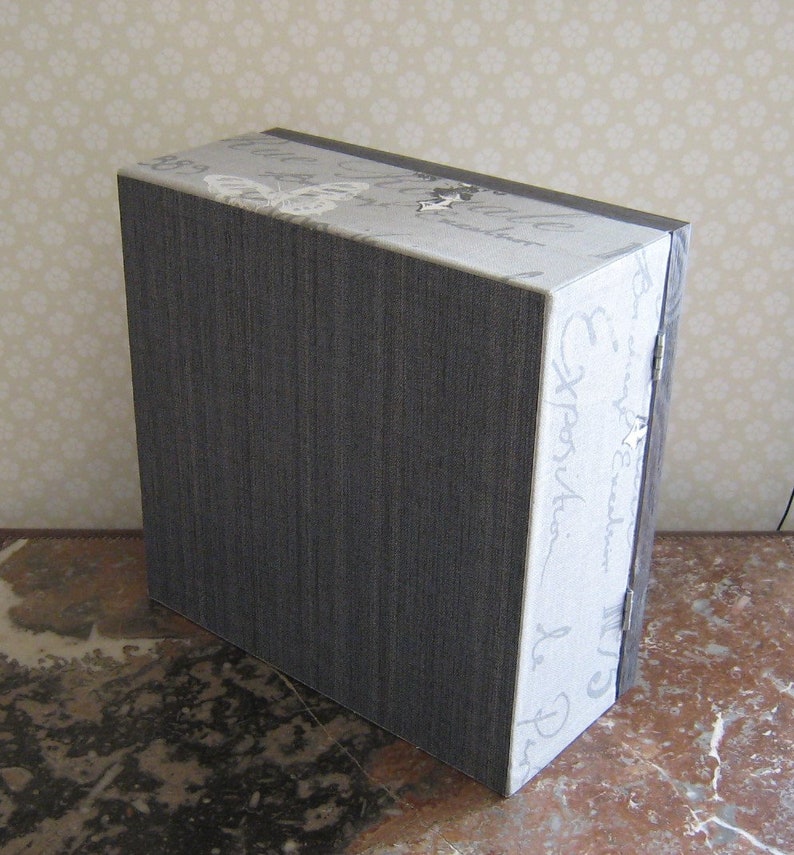 Boîte, coffret de rangement style toile de jouy grise image 7