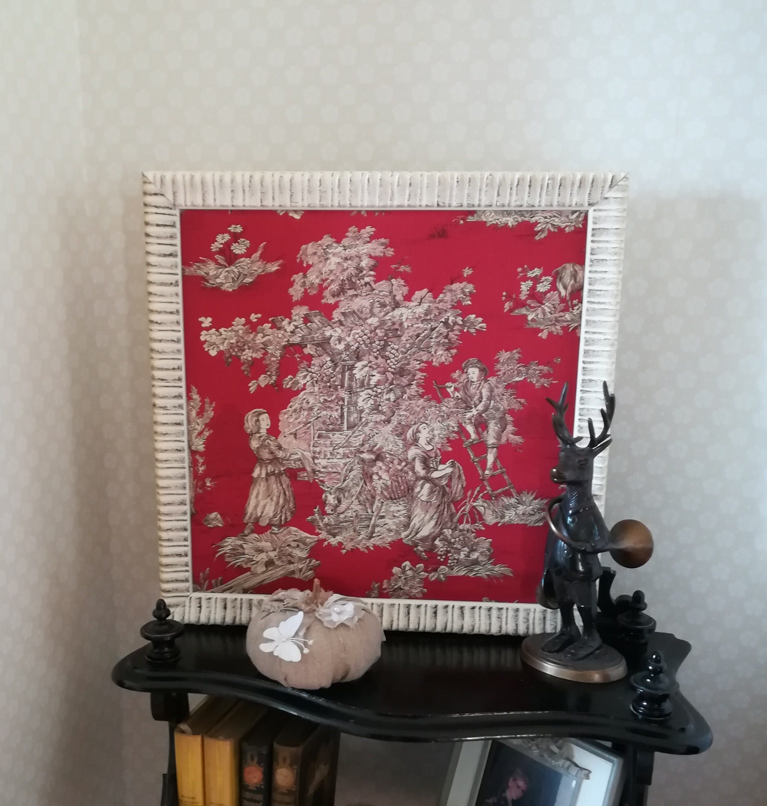 Cadre Toile de Jouy, Scène Champêtre, Campagne Chic