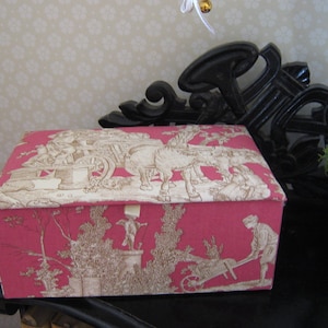Joyero, cofre, toile de jouy