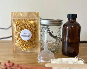 Kit d'infusion d'huile aux herbes - Choisissez vos herbes - Coffret cadeau d'infusion d'huile