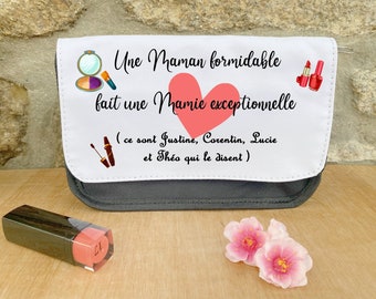 Trousse à maquillage personnalisée, Sac de  maquillage, Maman, Mamie, fête des mères, fête des grands-mères