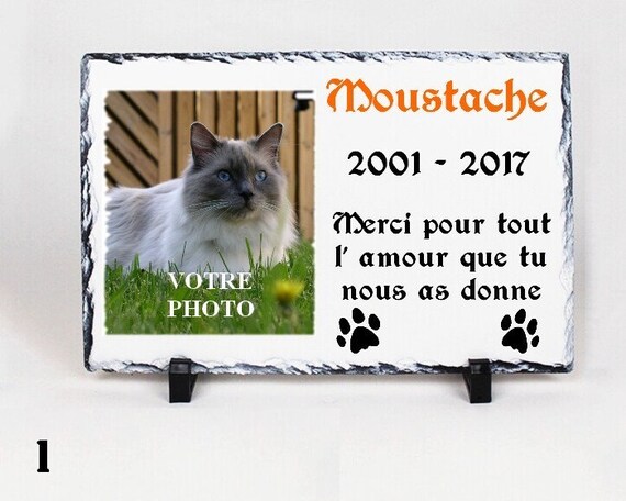 Plaque Funeraire Pour Animaux Chat En Ardoise Personnalise Etsy