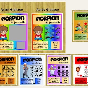Ticket à gratter Annonce grossesse jeu du morpion , Jeux vidéo, Chasseur, Cuisinier, Infirmière, Pêcheur texte à gratter au choix