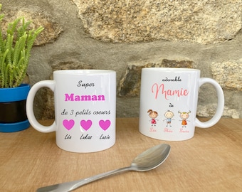 Mug tasse personnalisé Mamie / Maman / Marraine / Tata / Sœur / Mémé, fête des mères, fêtes des grands-mères