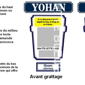 Etiquettes ricard à gratter, Demande de Parrain Marraine, 6 modèles au choix morpion ricard