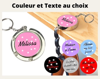 Porte sac à main personnalisé, Inscriptions et 6 couleurs au choix